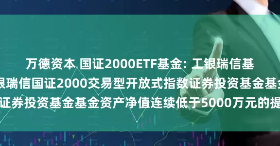 万德资本 国证2000ETF基金: 工银瑞信基金管理有限公司关于工银瑞信国证2000交易型开放式指数证券投资基金基金资产净值连续低于5000万元的提示性公告